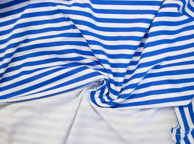 Two thread printed pile-Stripe Blue