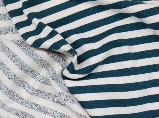 Three thread no-fleecy striped-beige 1-19-blue 1-19